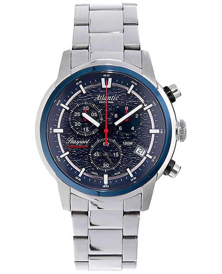 Часы Atlantic Seasport Chrono 87466.47.51 — мужские, синий