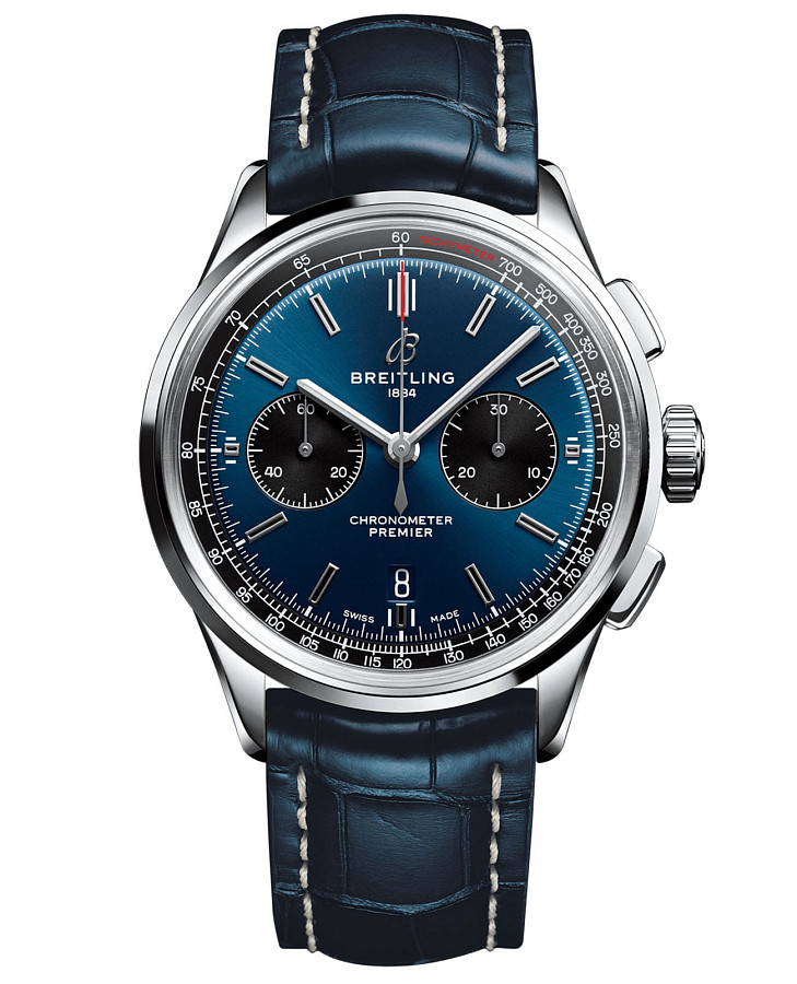 Часы Breitling Premier B01 Chronograph 42 AB0118221C1P1 — мужские, синий