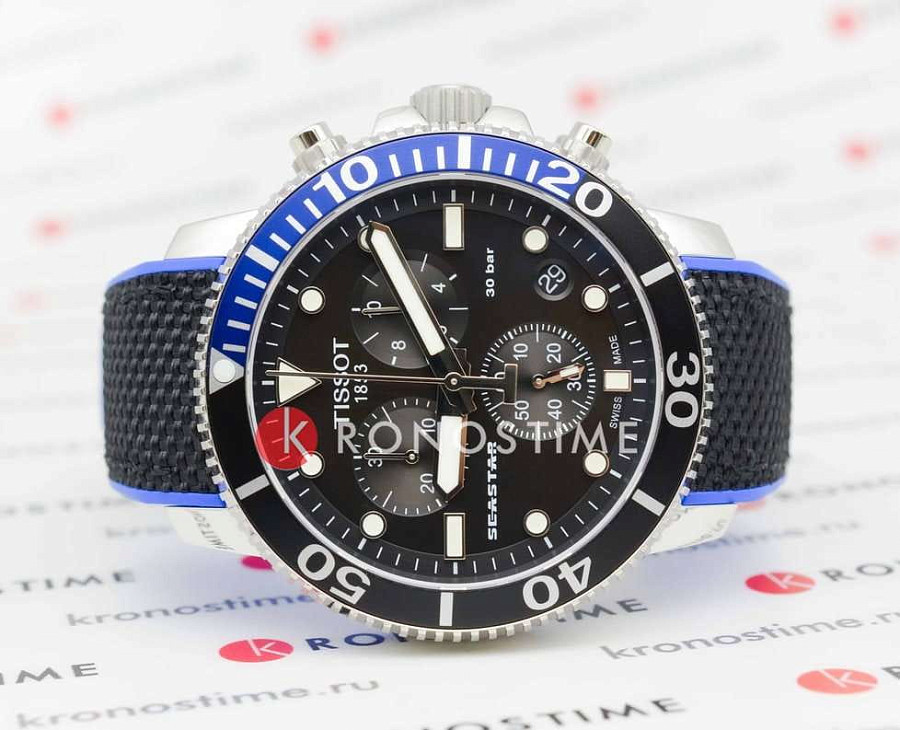 Часы Tissot Seastar 1000 Chronograph T120.417.17.051.03 — кварцевые, металл сталь