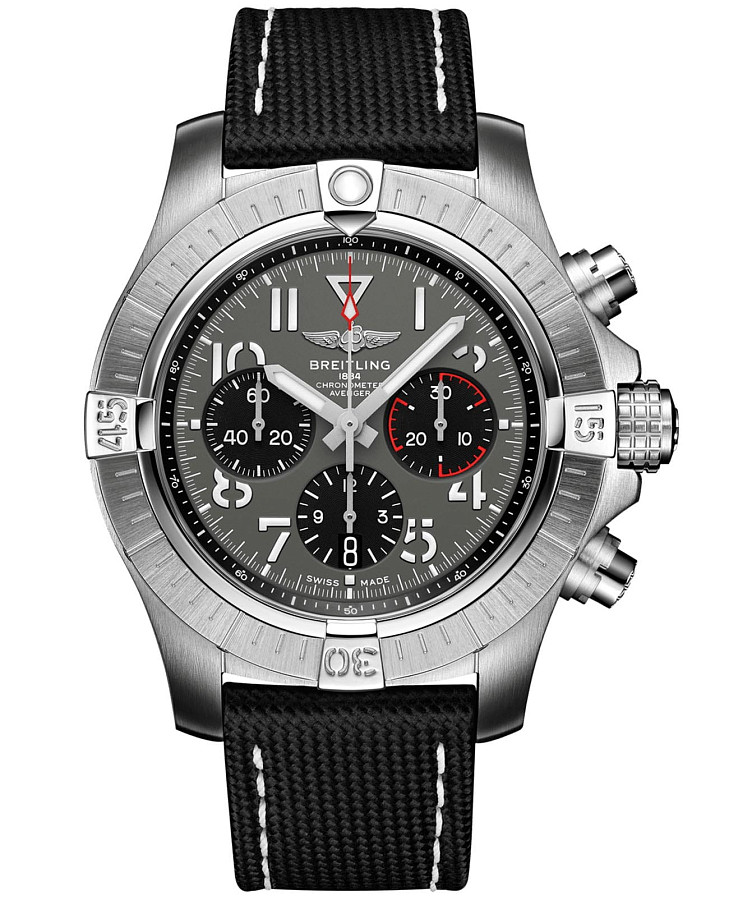 Часы Breitling Avenger B01 Chronograph 45 AB01821A1B1X2 — мужские, антрацитовый