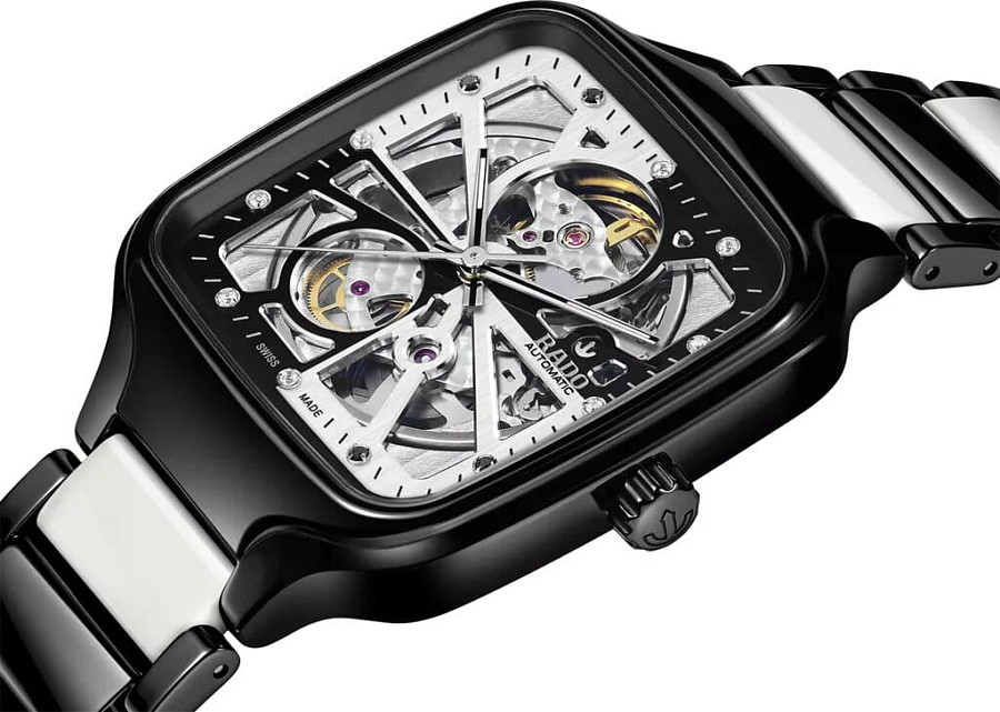 Часы Rado True Square Automatic Open Heart R27086752 — механические, керамика