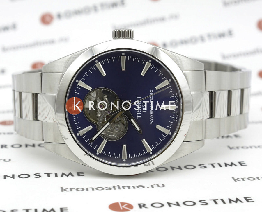 Часы Tissot Gentleman Powermatic 80 Open Heart T127.407.11.041.01 — мужские, нержавеющая сталь