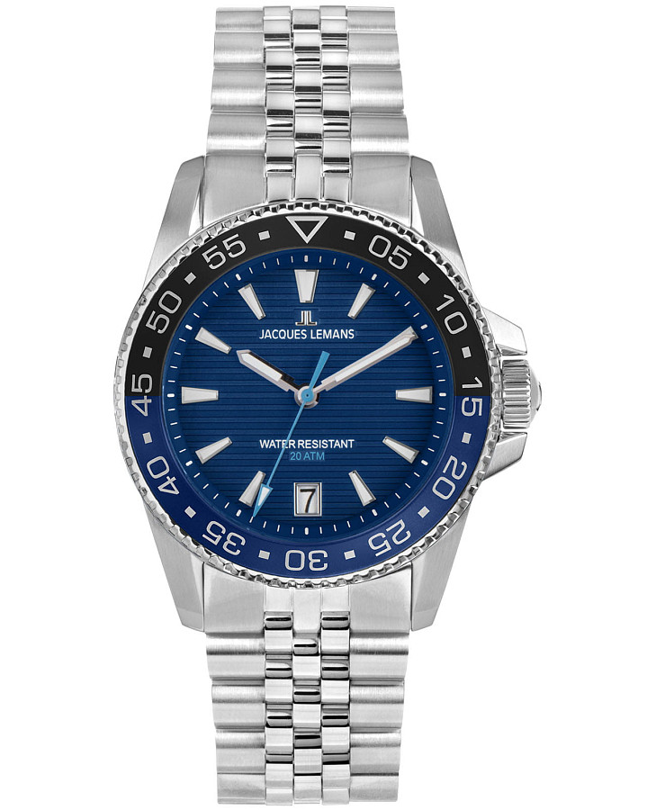 Часы Jacques Lemans Liverpool Diver 1-2205i — мужские, синий