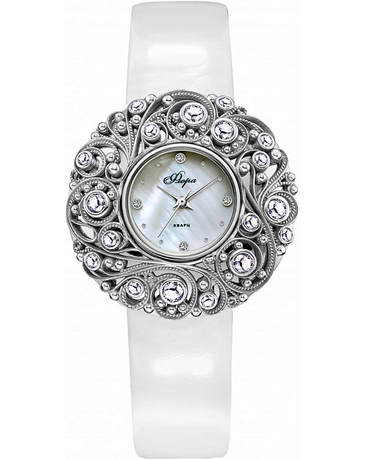 Часы УЧЗ Flora 1143S-B6L1 Ариадна — женские, перламутровый