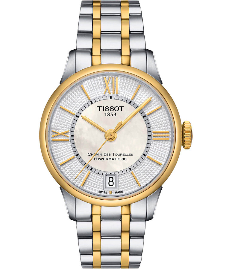 Часы Tissot Chemin des Tourelles Powermatic 80 Lady T099.207.22.118.00 — женские, белый