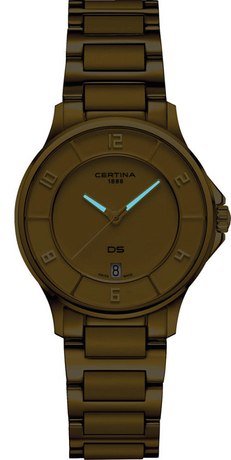 Часы Certina DS-6 Lady C039.251.33.367.00 — нержавеющая сталь с pvd-покрытием, женские