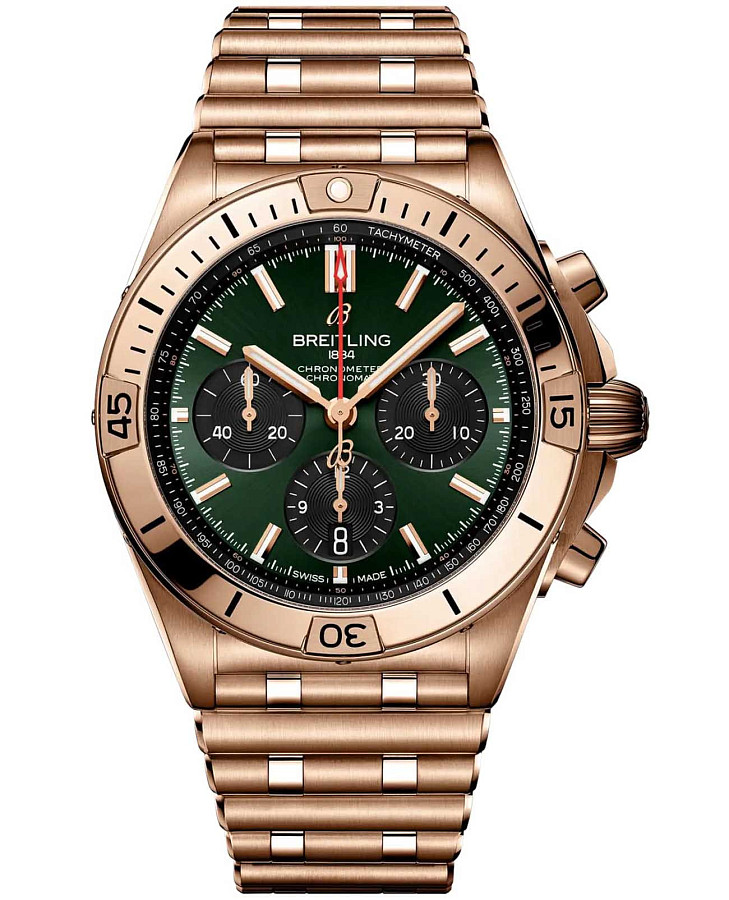 Часы Breitling Chronomat B01 42 mm RB0134101L1R1 — мужские, зеленый