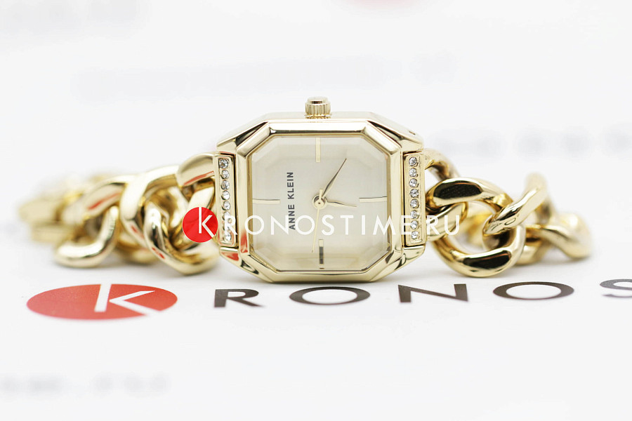 Часы Anne Klein Chain Reaction 4002CHGB — кварцевые, сталь металл