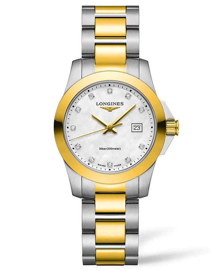 Часы Longines Conquest L3.376.3.87.7 — женские, перламутровый