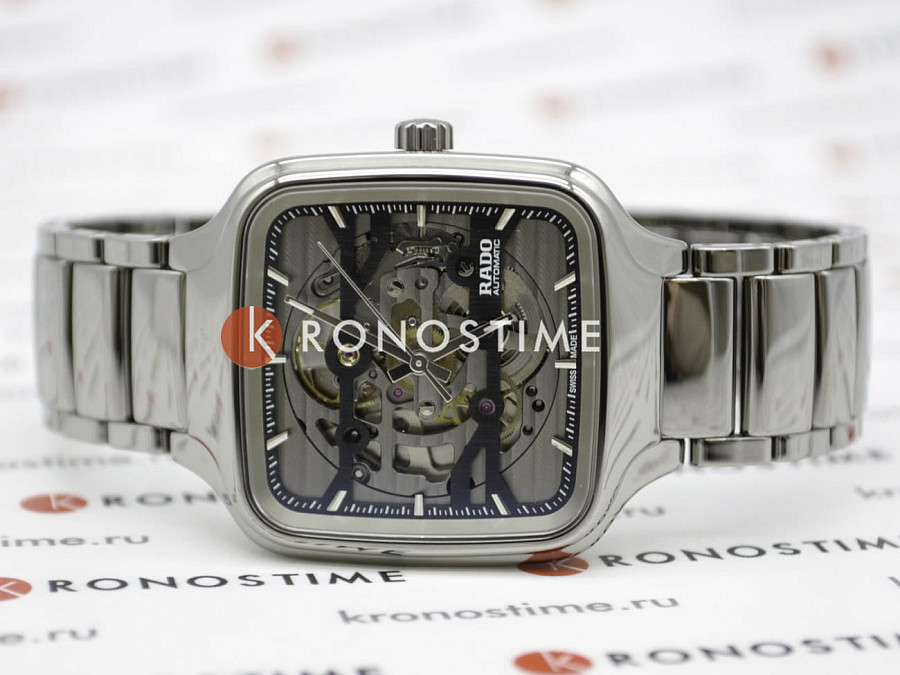 Часы Rado True Square Automatic Skeleton R27125152 — серый, керамика