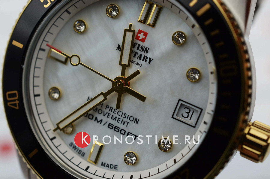 Часы Swiss Military by Chrono Сверхточные SM34089.04 — металл сталь, Швейцария