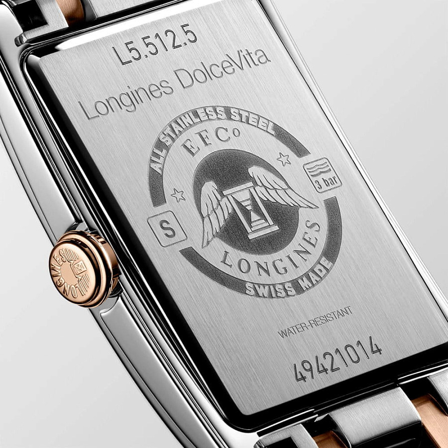 Часы Longines DolceVita L5.512.5.71.7 — женские, нержавеющая сталь + золото 18к