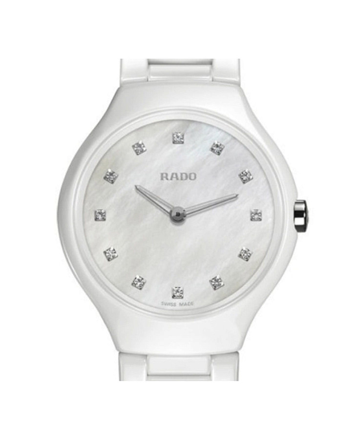 Часы Rado True Thinline Diamonds R27958912 — кварцевые, керамика сталь металл