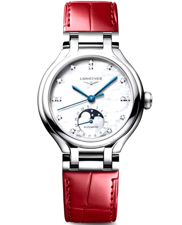 Часы Longines Elegance PrimaLuna Moonphase L8.126.4.87.2 — женские, перламутровый