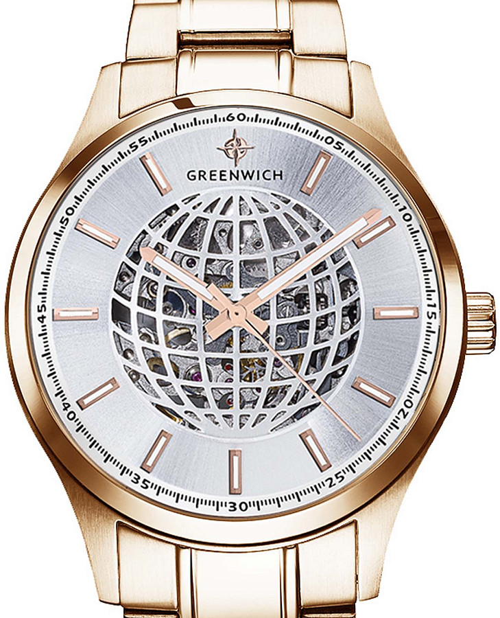 Часы Greenwich Globe GW 056.40.33 — механические, металл сталь