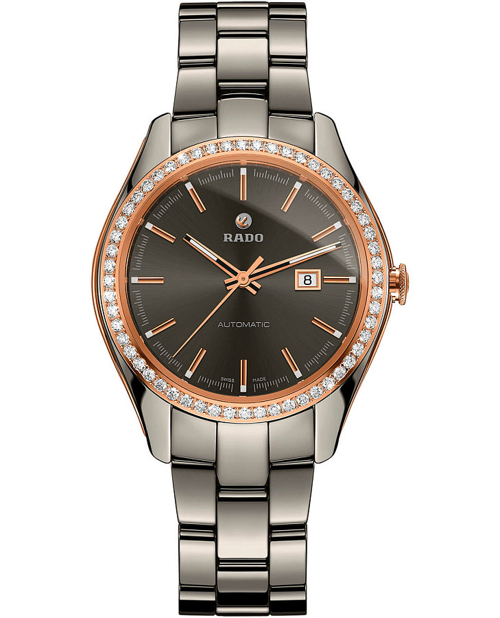 Часы Rado Hyperchrome Automatic Diamonds R32523102 — женские, серый