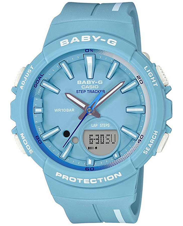 Часы Casio Baby-G Step Tracker BGS-100RT-2A — женские, голубой