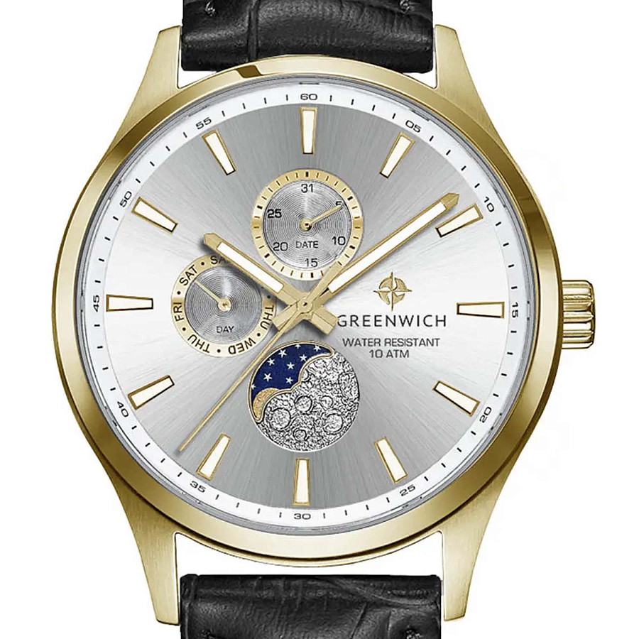 Часы Greenwich Moon Walker GW 058.21.33 — кварцевые, металл сталь