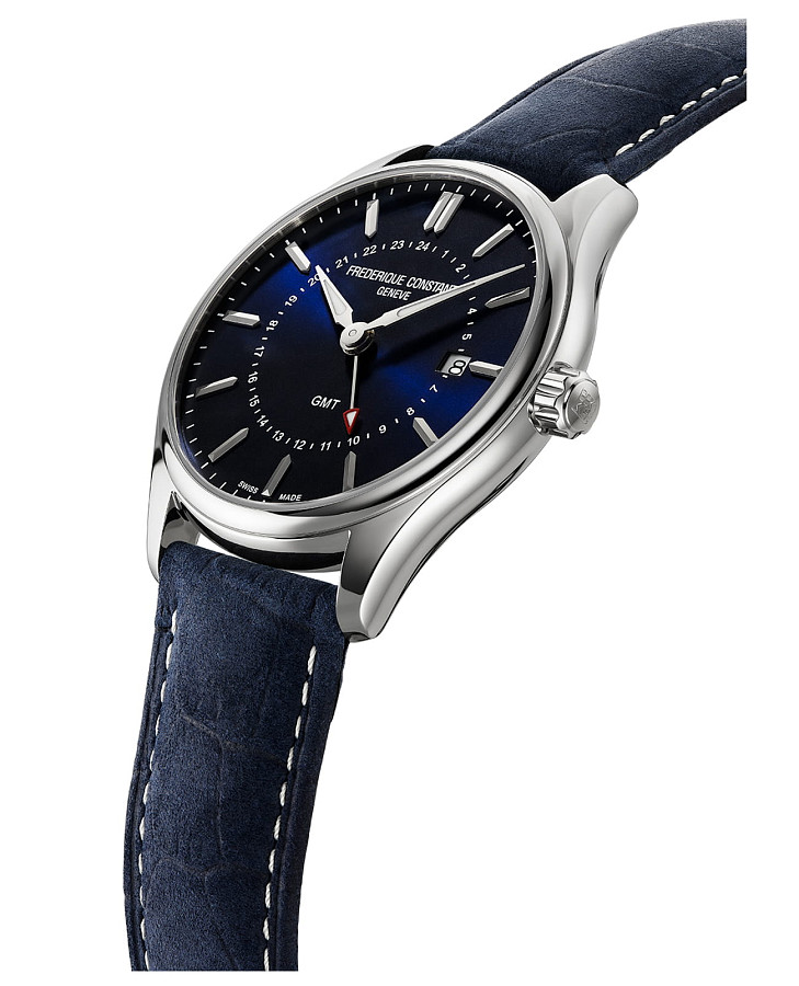 Часы Frederique Constant Classics Quartz GMT FC-252NS5B6 — кварцевые, сталь металл