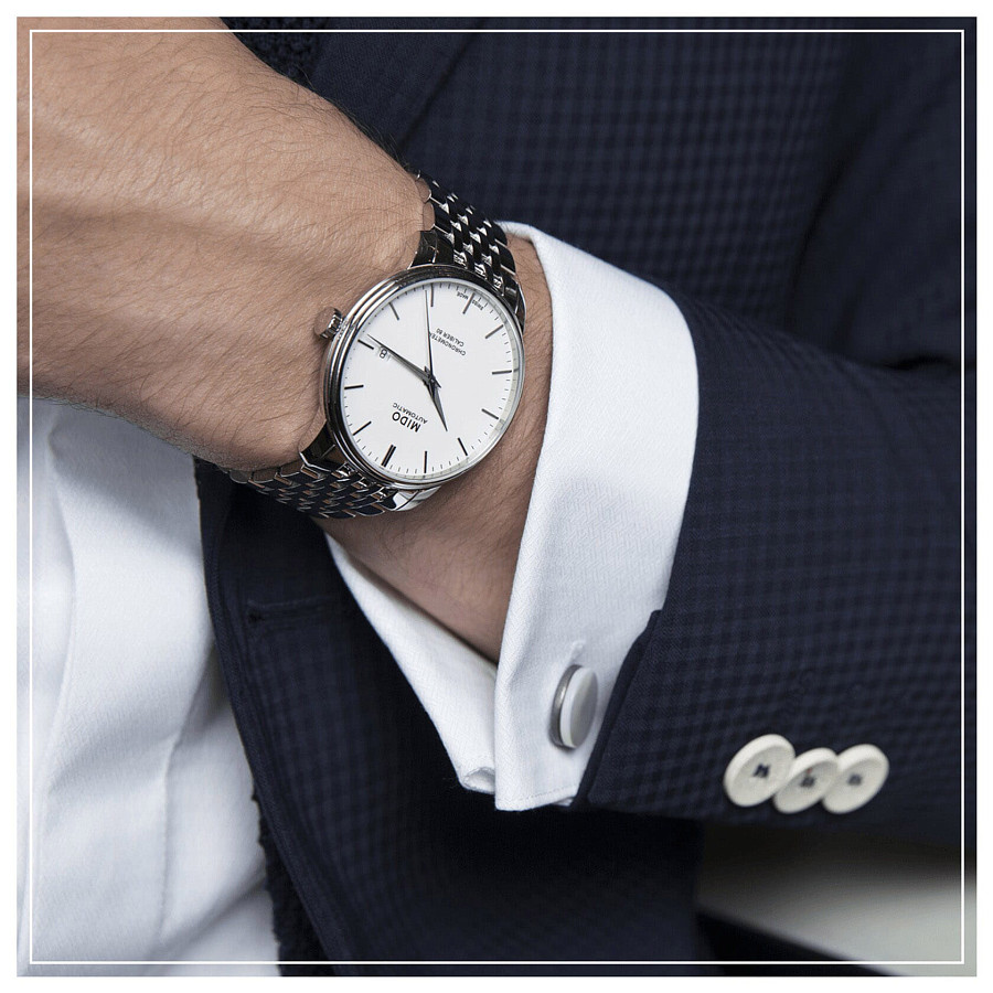 Часы Mido Baroncelli Chronometer Silicon Gent M027.408.11.011.00 — нержавеющая сталь, мужские