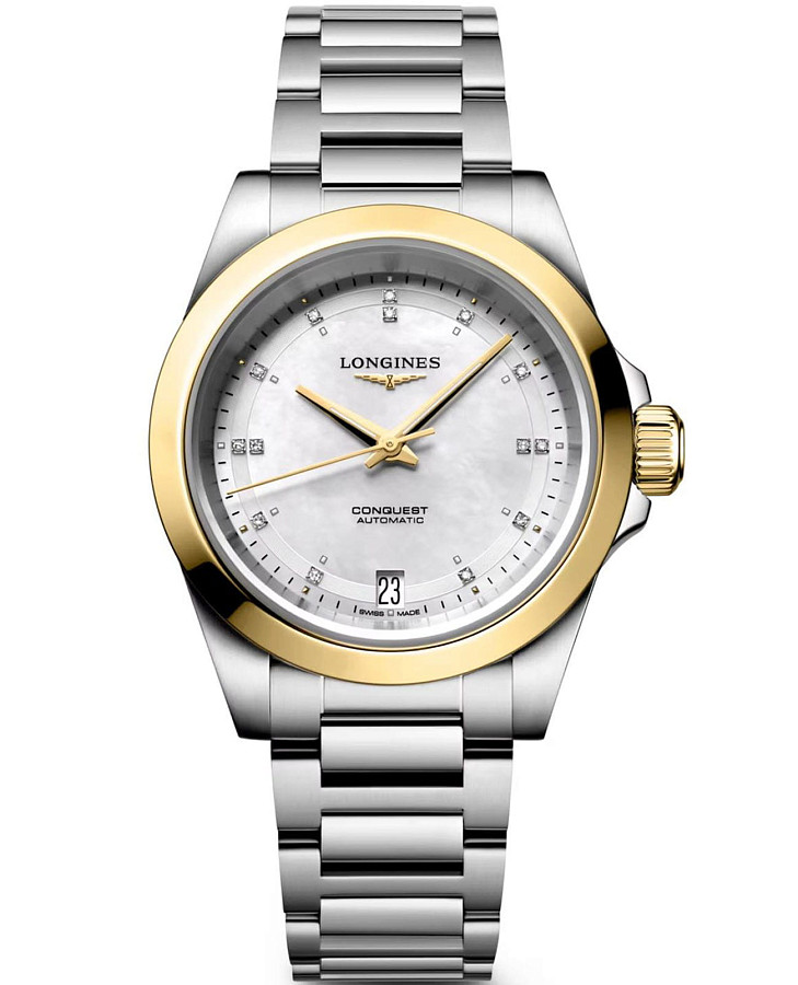 Часы Longines Conquest 34 mm L3.430.5.80.6 — женские, серебристый