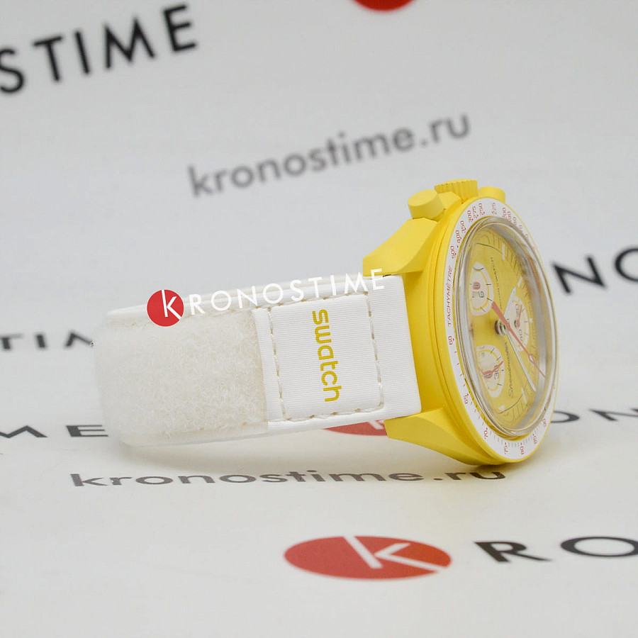 Часы Swatch x Omega Bioceramic Moonswatch Mission To the Sun SO33J100 — биокерамика, Швейцария