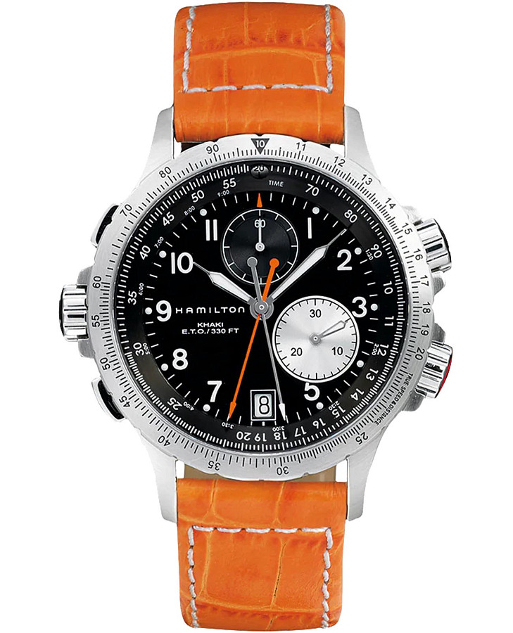 Часы Hamilton Khaki Aviation ETO Chrono Quartz H77612933 — мужские, черный