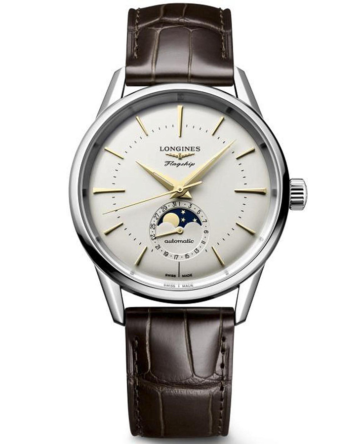 Часы Longines Flagship Heritage L4.815.4.78.2 — мужские, белый