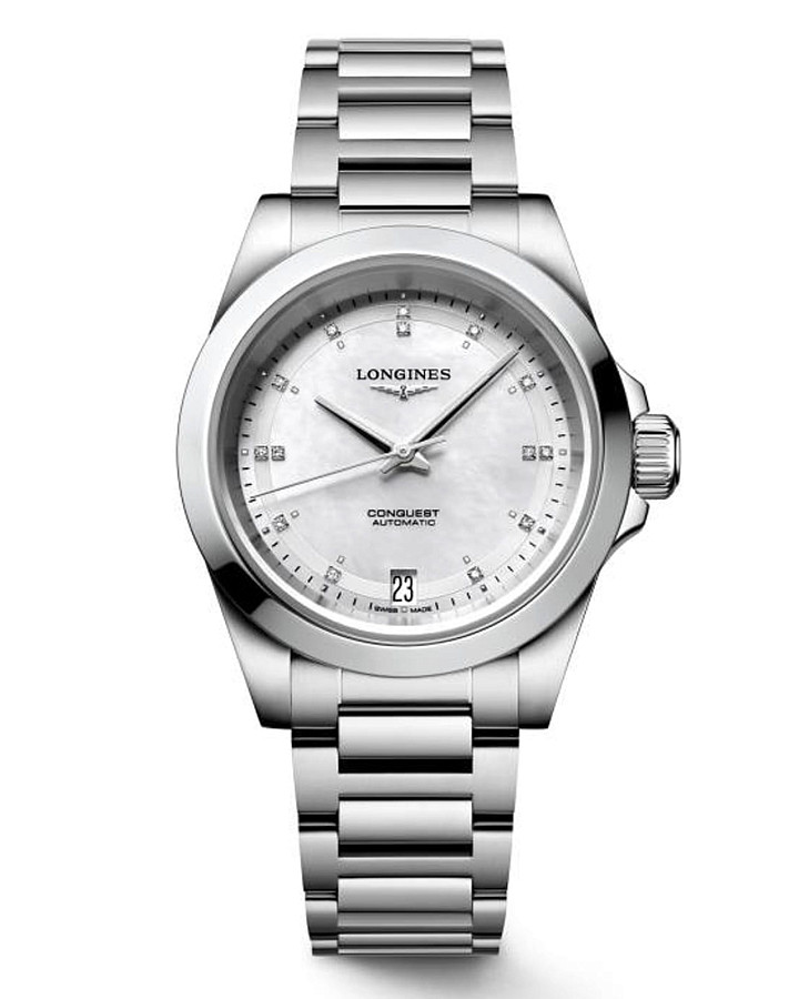 Часы Longines Conquest L3.430.4.87.6 — женские, бежевый