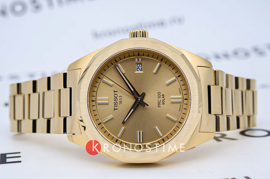 Часы Tissot PRC 100 Solar Quartz 34mm T151.822.33.021.00 — кварцевые, металл сталь