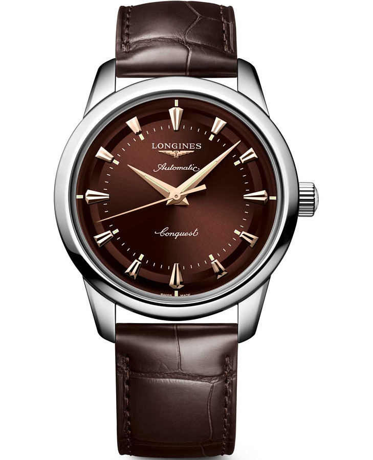 Часы Longines Conquest Heritage L1.650.4.62.2 — мужские, коричневый