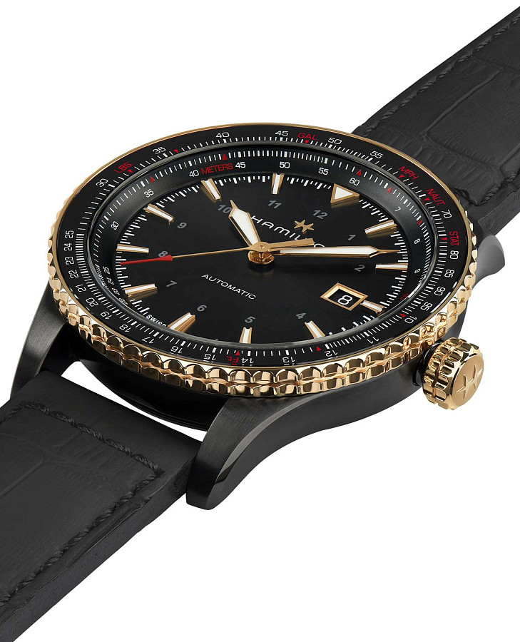 Часы Hamilton Khaki Aviation Converter H76635730 — мужские, кожаный
