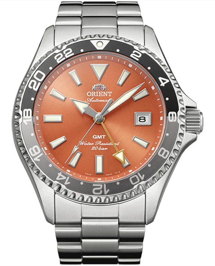 Часы Orient Diving Sport Automatic GMT RA-BC0004Y (RN-BC0004Y) — мужские, оранжевый