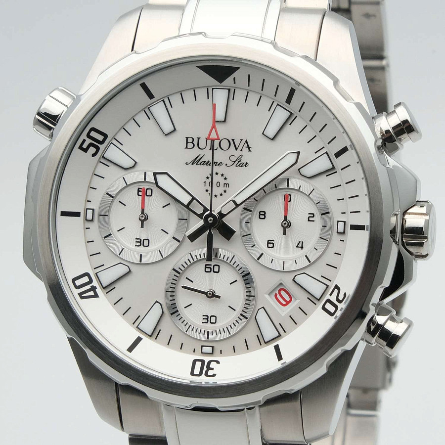 Часы Bulova Marine Star 96B255 — нержавеющая сталь, мужские