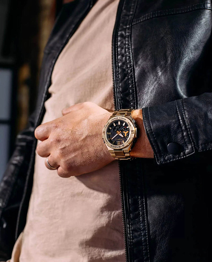 Часы Casio G-Shock GST-B500GD-9A — электронные, сталь карбон