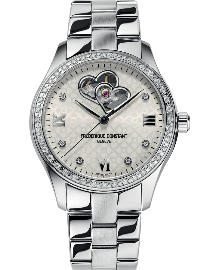 Часы Frederique Constant Ladies Automatic Double Heart Beat FC-310WDHB3BD6B — женские, белый