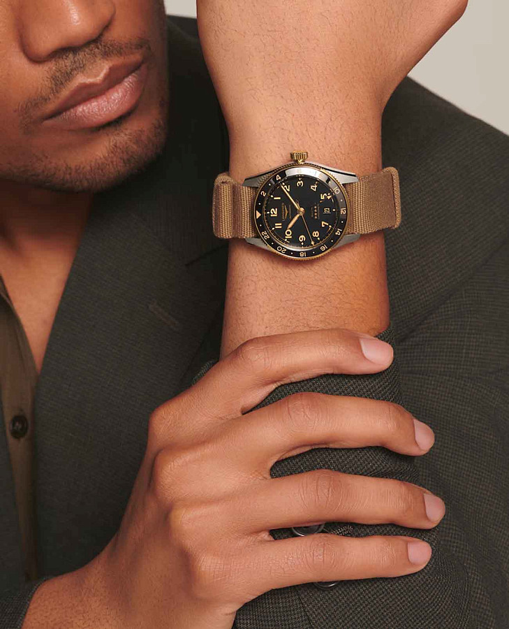 Часы Longines Spirit L3.802.5.53.9 — мужские, тканевый