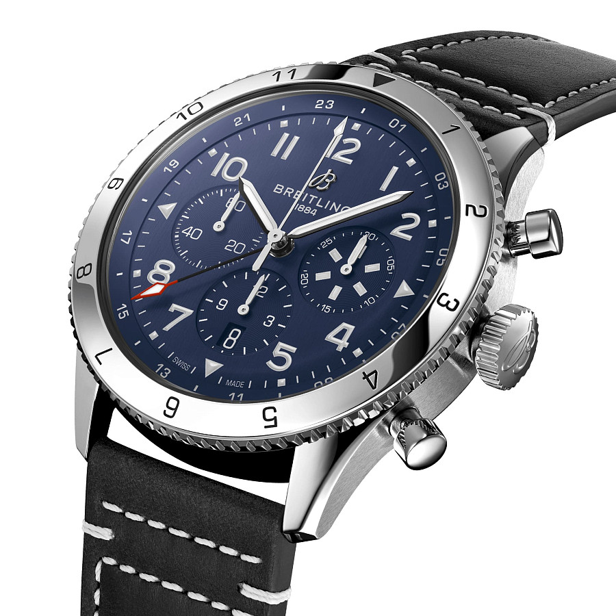 Часы Breitling Super Avi B04 Chronograph GMT 46 Tribute To Vought F4U Corsair AB04451A1C1X1 — механические, сталь металл