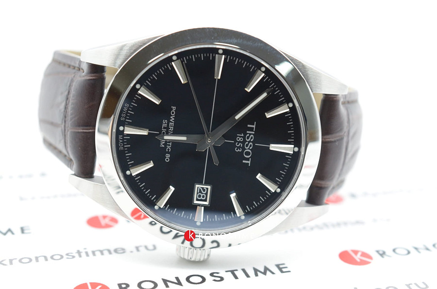 Часы Tissot Gentleman Powermatic 80 Silicium T127.407.16.051.01 — механические, Швейцария, мужские