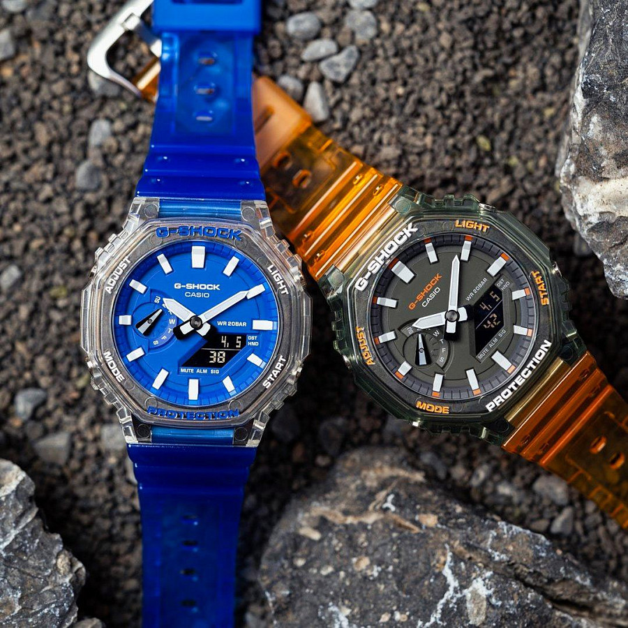 Часы Casio G-Shock GA-2100HC-2ADR — синий, карбон пластик