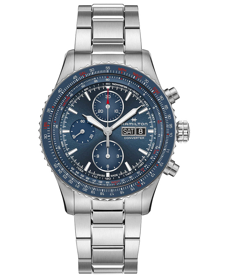 Часы Hamilton Khaki Aviation Converter Auto Chrono H76746140 — мужские, синий