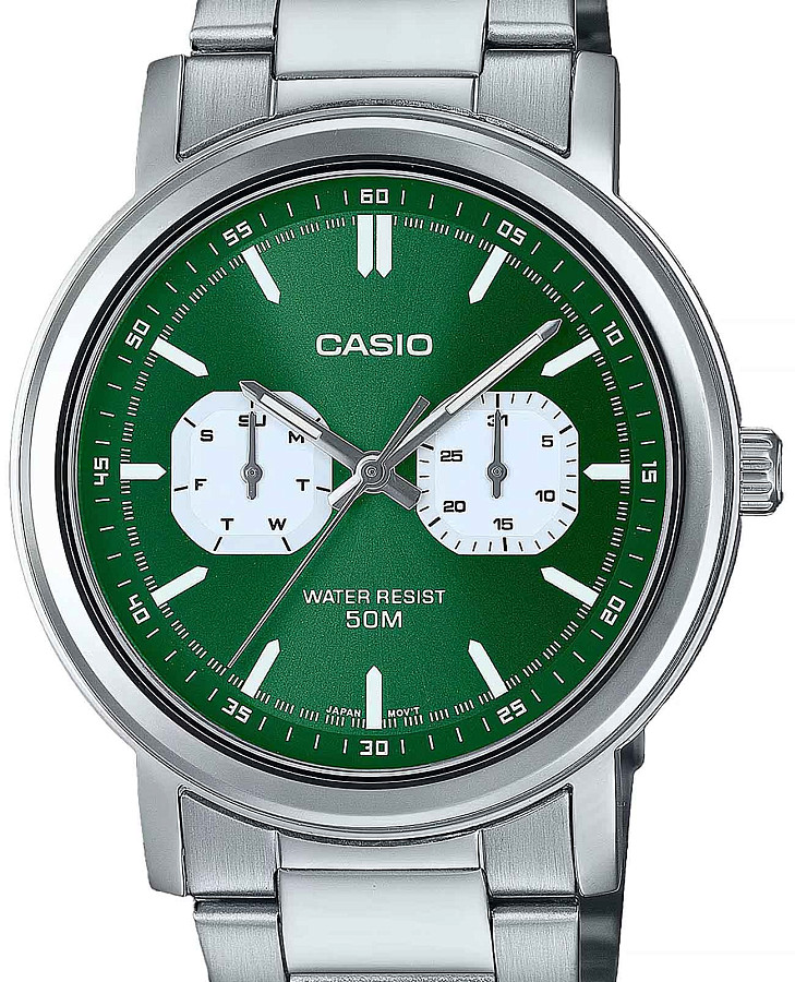 Часы Casio Collection MTP-E335D-3E — кварцевые, металл сталь