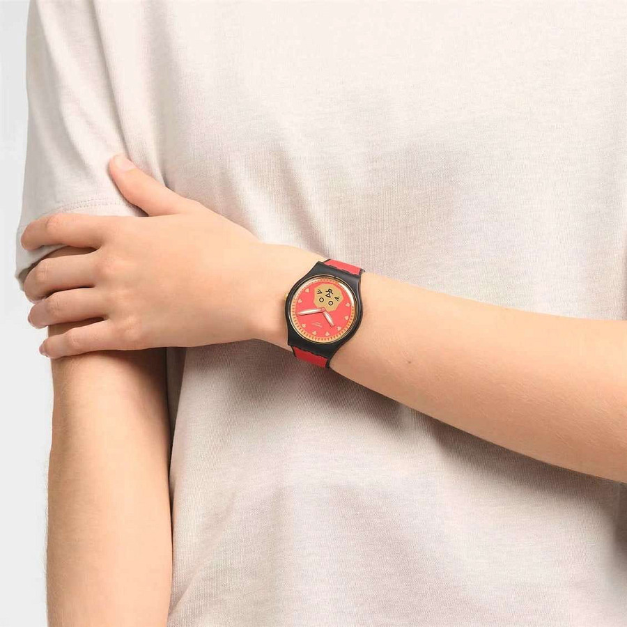 Часы Swatch New Gent Bioceramic Standard SO32Z107 — женские, красный