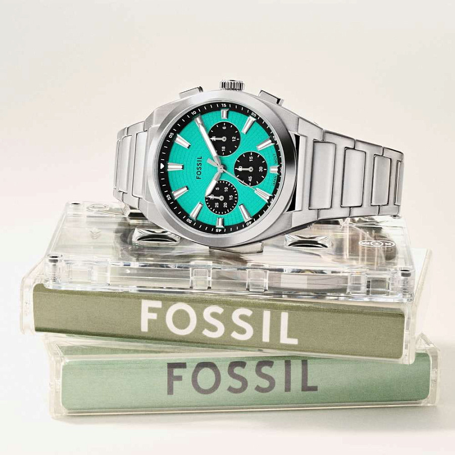 Часы Fossil Everett FS6117 — нержавеющая сталь, мужские