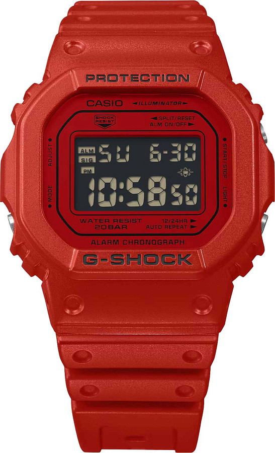 Часы Casio G-SHOCK DW-5600RRB-4 — электронные, пластик