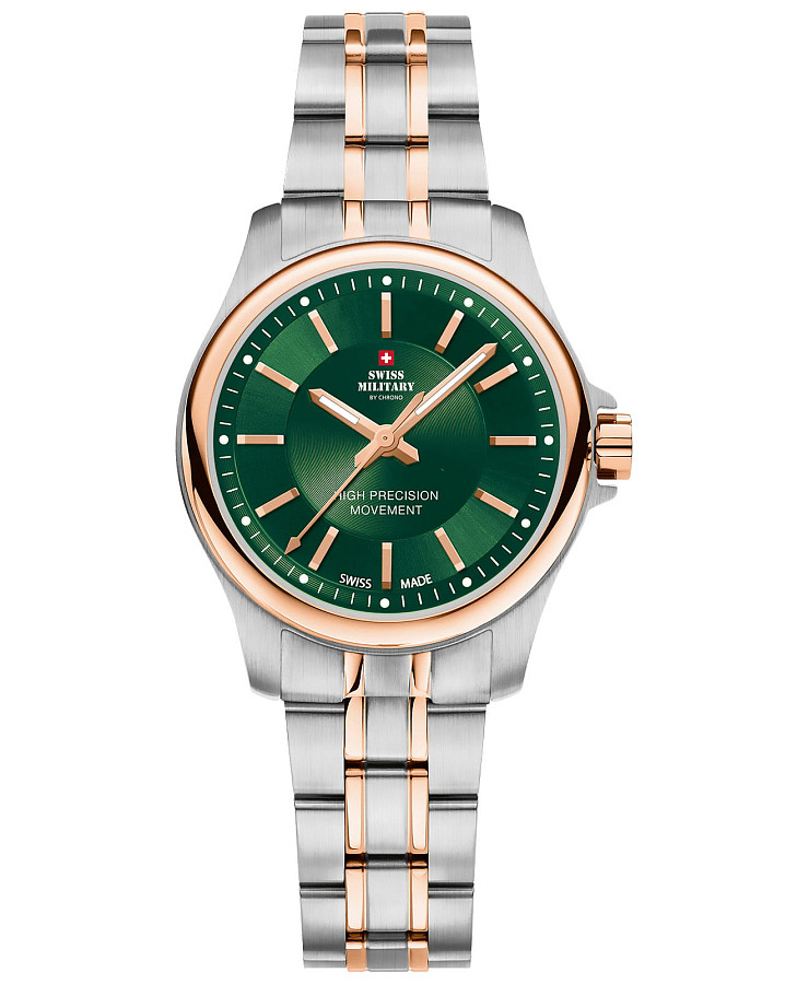 Часы Swiss Military by Chrono Сверхточные SM30201.33 — женские, зеленый