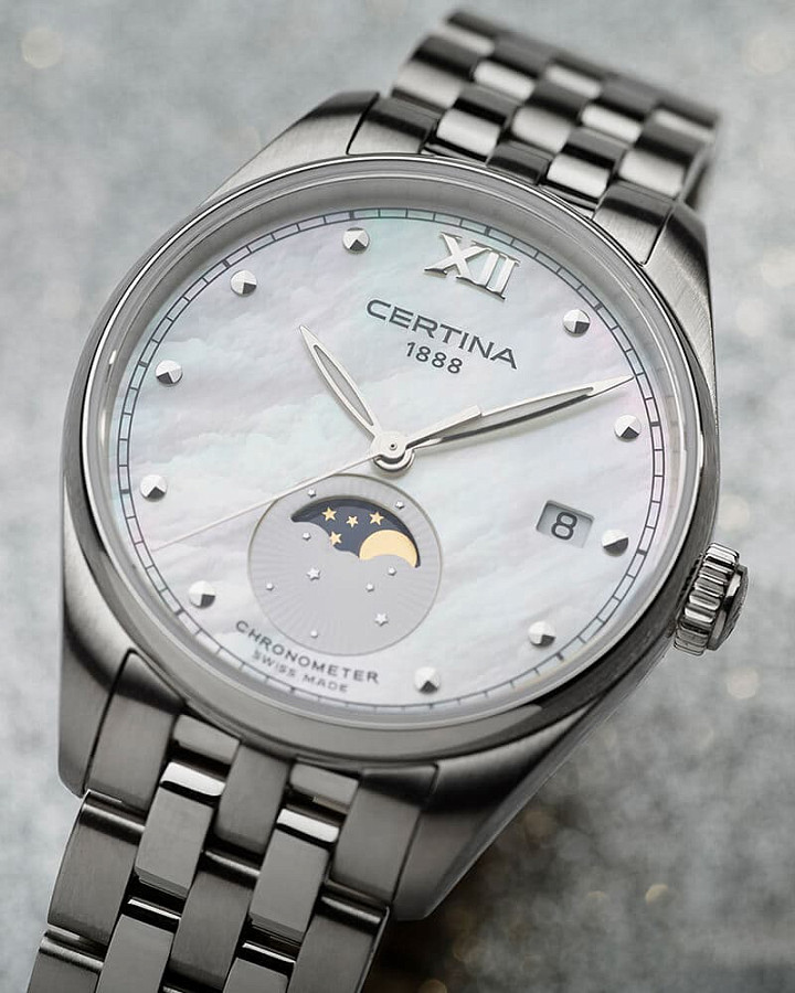 Часы Certina DS-8 Lady Moon Phase C033.257.11.118.00 — нержавеющая сталь, женские