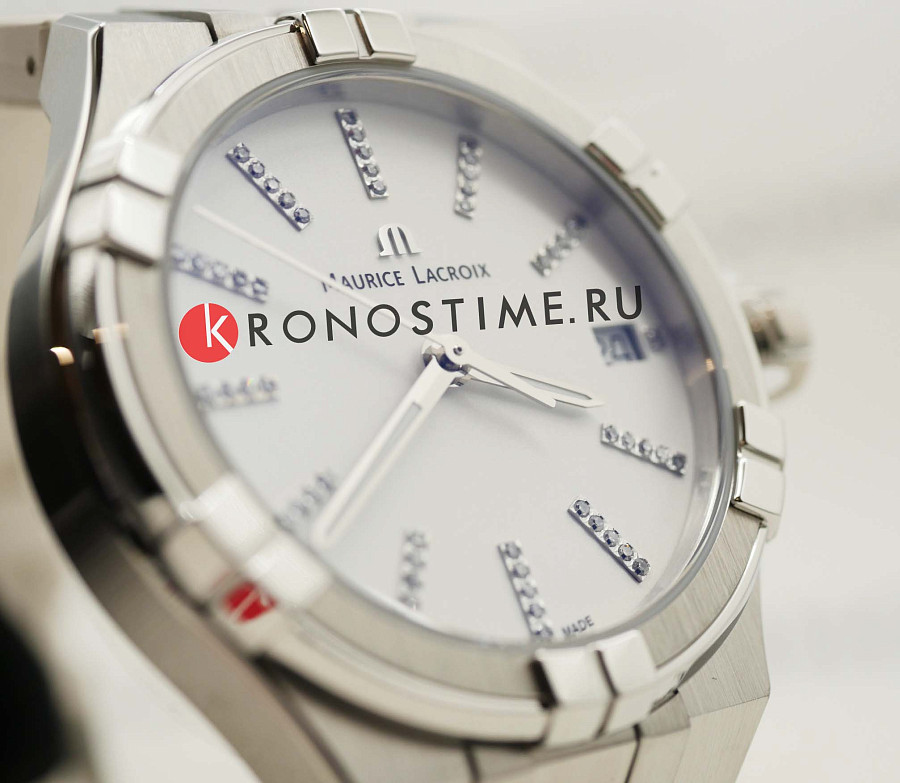 Часы Maurice Lacroix Aikon Quartz AI1106-SS000-150-7 — белый, металл сталь