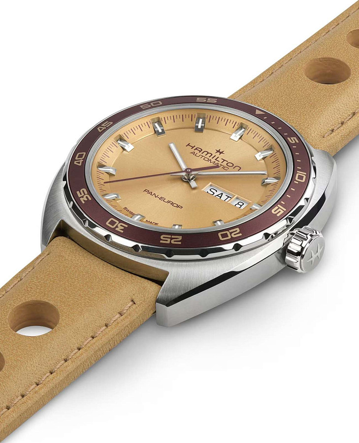 Часы Hamilton American Classic Pan Europ Day Date Auto H35435820 — кожаный, мужские