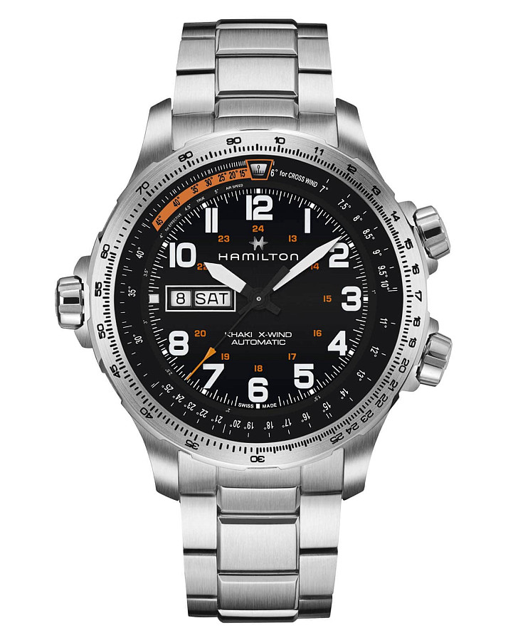 Часы Hamilton Khaki Aviation X Wind Day Date Auto H77755133 — мужские, черный